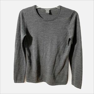 Ann Taylor Factory Lightweight Merino Wool Blend Pullover Crewneck Sweater 🩶
